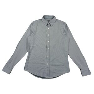 Rhone Commuter Slim Fit Shirt Button Up Gray Striped Men's Small